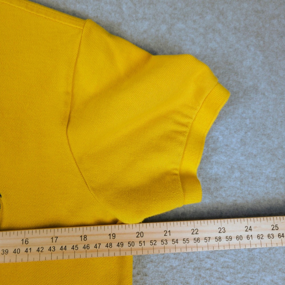 Polo Ralph Lauren Mens Big Pony Greece Polo Shirt Yellow Custom Fit Medium - Picture 5 of 6